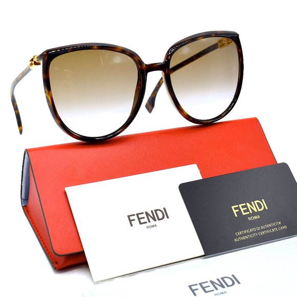 Fendi Accessories - FENDI FF0432/G/S HAVANA BROWN GRADIENT SUNGLASSES